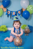 Baby Boys Cookie Monster Cake Smash Outfit.  Perfect for milestone photoshoots and birthday parties