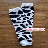 Cow print baby toddler leg warmers