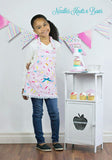 Girls Pink Cupcake Apron with Pocket, Childs, Toddler Apron sizes 1 - 14