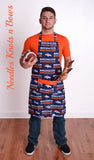 NFL Denver Bronco's men's apron. Cooking, kitchen apron with pocket.