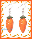 Easter Carrot Earrings, Dangle Drop Resin Food Earrings
