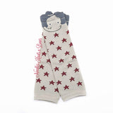Gray Elephant Leg Warmers with Red Stars, Baby Toddler Leg Warmers
