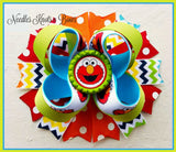 Girls Elmo Stacked Boutique hair bow