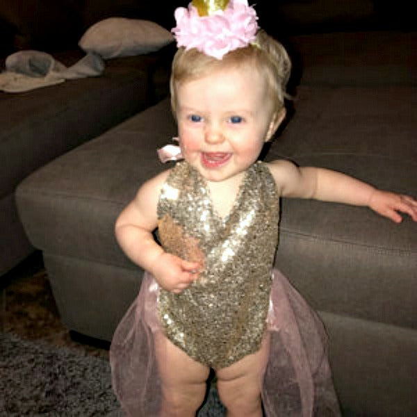 Girls Pink & Gold Sequin Romper, Cake Smash1st Birthday Outfit ...