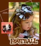 Girls football hair bow,