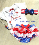 Little Miss America 4th of July outfit for baby girls and toddlers