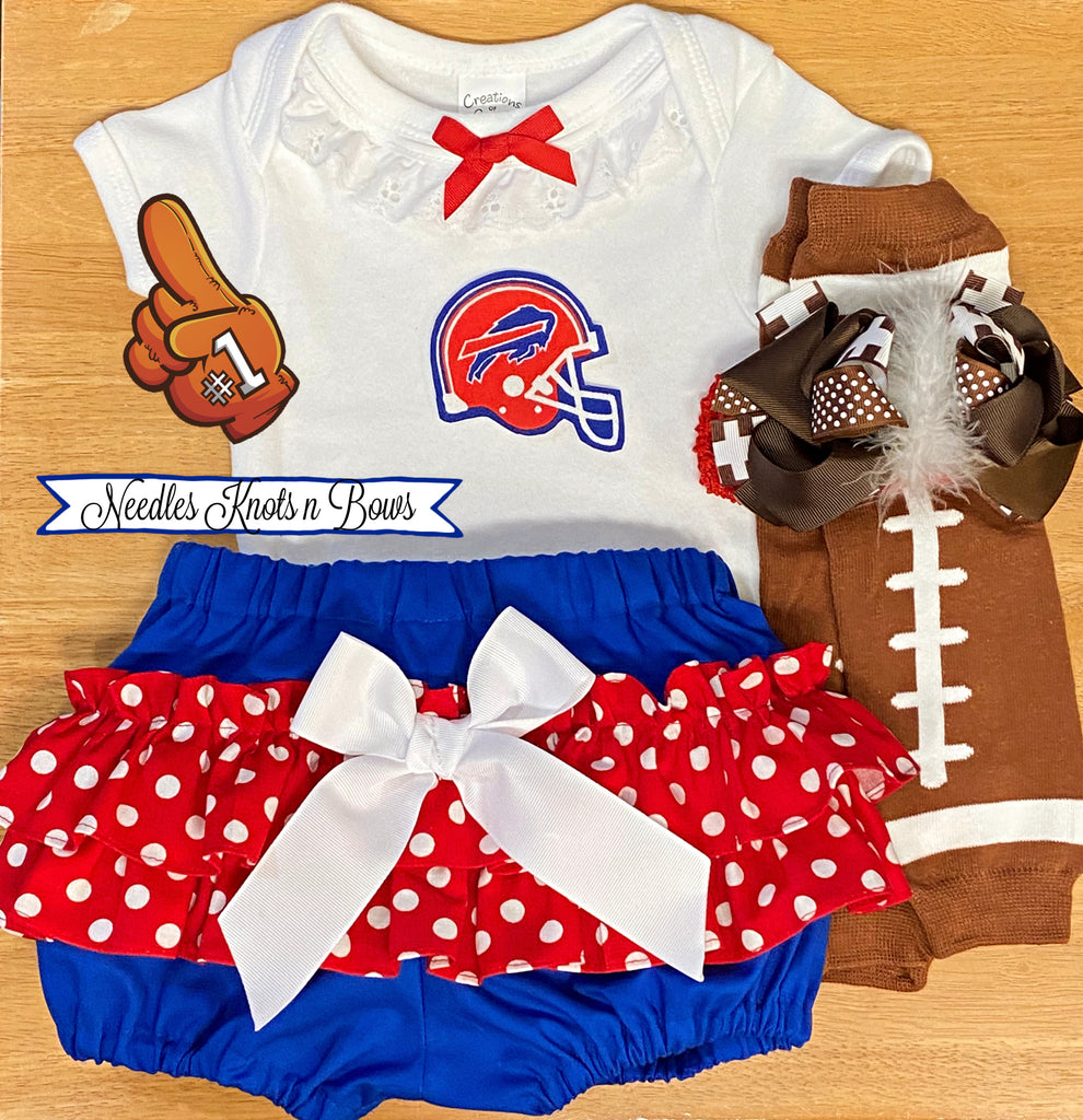 Girls Buffalo Bills Game Day Football Outfit,, Baby Toddler Needles