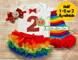 Girls Cocomelon Birthday Outfit, available for a Half - 1st - 2nd or 3rd birthday.  Cocoemlon cake smash outfit. 