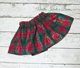Girls Christmas Plaid Skirt, Newborn - sz 6