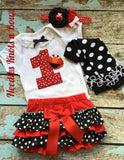Elmo first birthday outfit girl. Elmo cake smash outfit for girl. 