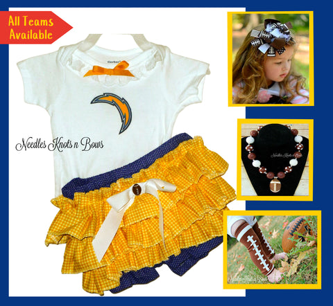 Girls Los Angeles Chargers game day football outfit