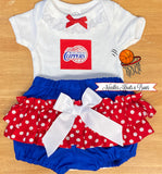 Girls Los Angeles Clippers game day basketball outfit.