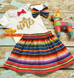 Girls Fiesta Serape 1st Birthday Outfit, Uno Birthday