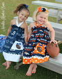 Girls Denver Bronco's Dress, Baby Girls Football Dress, Tailgating, Bronco's Game Day Dress