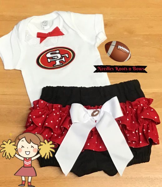 San Francisco 49ers Game Day Football Outfit, Baby Girls & Toddlers –  Needles Knots n Bows