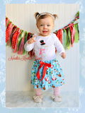 BAby girls and toddlers Blue Christmas Skirt