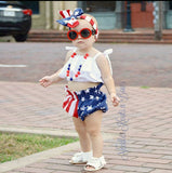 Girls Patriotic Boho Outfit, Stars & Stripes Outfit, Red White and Blue