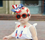 Girls 4th of July Bloomers & Headwrap Set, Memorial Day, Veterans Day, Patriotic Outfit, Girls 4th July Outfit