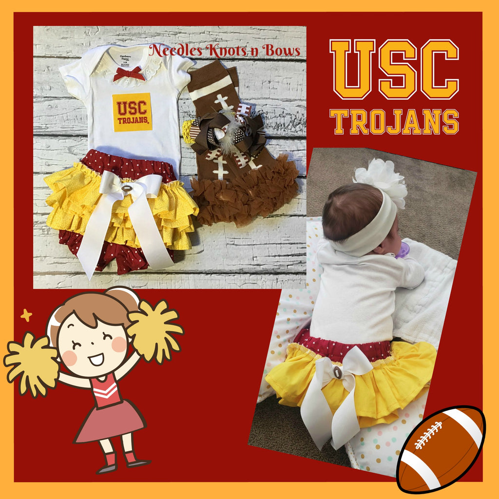 Infant U Of M Apparel USC Trojans Baby Set – 3-Piece Cotton Outfit
