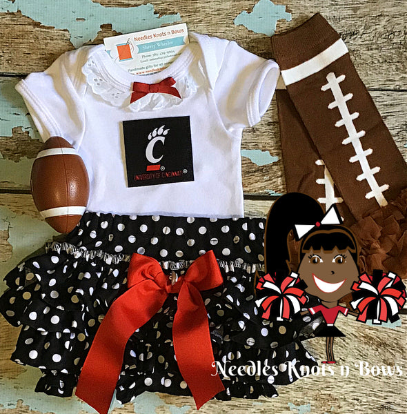 NCAA Cincinnati Bearcats Infant Girls' 3pk Bodysuit Set - 0-3M