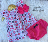 Girls Valentine's Day Dress and Bloomer Outfit, Valentine Dress