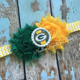 Green Bay Packers headband.  Baby, toddler football headband
