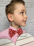 Valentine's Day Bow Tie, Hearts on Red, Baby, Toddlers, Mens Bow Ties