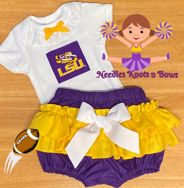 LSU Tigers Outfit for Baby Girls Todders1