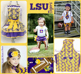 LSU Tigers Headband, Louisiana State University Headband, Girls Shabby Chic Football Headband