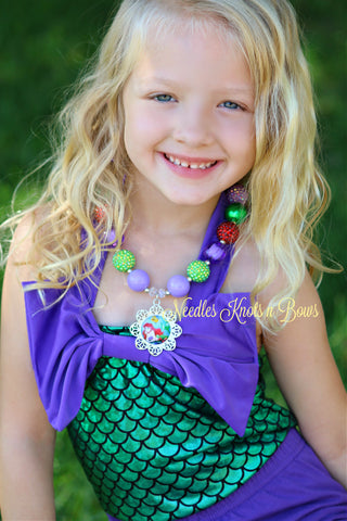 Little Mermaid chunky necklace for toddlers.  Girls jewlery