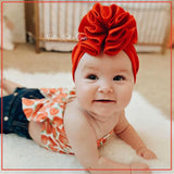 Red messy bow headband for baby girls and toddlers
