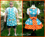 His and Her Miami Dolphins apron set.