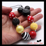 Mickey & Minnie Mouse Inspired Chunky Bead Necklace, Baby / Toddler Bubblegum Necklace,