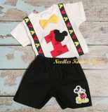 Boys Mickey Mouse Birthday Outfit, a cute set for the Birthday Boy to wear during his First / Second Birthday Party.