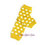 Yellow Polka Dot leg warmers. Fall / Thanksgiving. Baby / toddler leg warmers .
