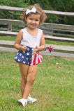 Girls 4th of July Bloomers & Headwrap Set, Memorial Day, Veterans Day, Patriotic Outfit, Girls 4th July Outfit