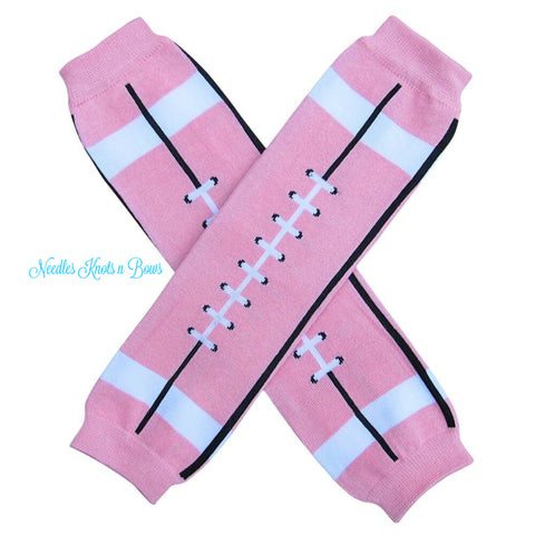 Baby toddler pink football leg warmers.  One size fits all