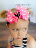 Minnie Mouse Hairbow, Girls Red or Pink Polka Dot Minnie Mouse Headband, Minnie Mouse Birthday, Disney Trip