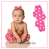 Baby toddler pink polka dot leg warmers. 