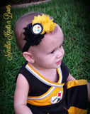 Girls Pittsburgh Steelers Dress, Girls Steelers Game Day Dress, Baby Girls Football Dress