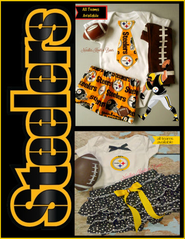 Needles Knots N Bows Girls Pittsburgh Steelers Dress, Girls Steelers Game Day Dress, Baby Girls Football Dress Everything!