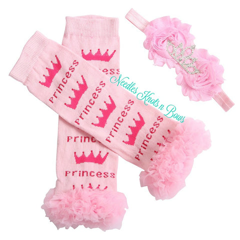 Princess Ruffled Leg Warmers w/ Headband, Girls Princess Accessory Set