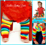Rainbow Striped baby / toddler leg warmers. Boys and girls leg warmers. 