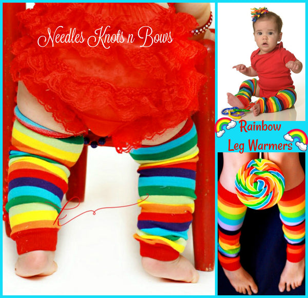 Rainbow Leg Warmers, Rainbow Striped Leg Warmers