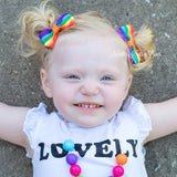 Rainbow hair bows