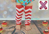 Red cheveron leg warmers.  Baby, toddler leg warmers