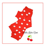 Red white polka dot baby toddler leg warmers