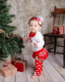 Red with White polka dot leg warmers. Baby toddler Christmas leg warmers