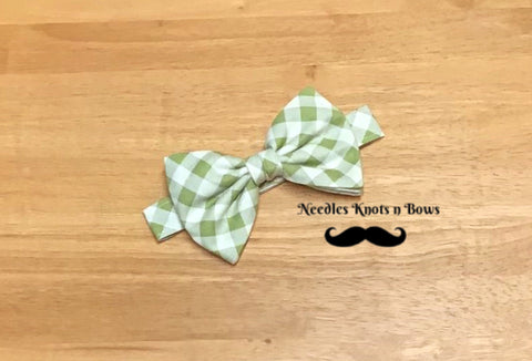 Green Gingham Bow Tie, Men's, Boys, Toddlers, Baby Bow Tie