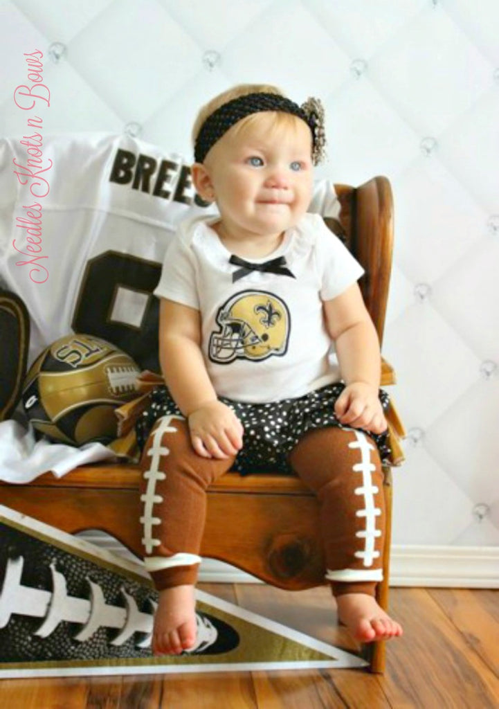 Football Leg Warmers, Baby Toddler Leg Warmers Needles Knots n Bows